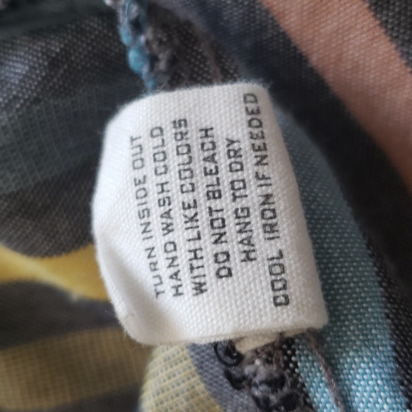 Mine 100% Rayon Striped Button A-Line Tank Top Size Medium - Picture 4 of 9